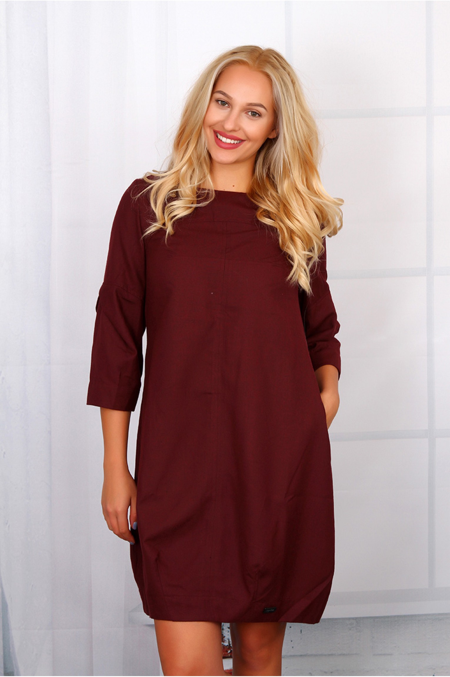 Kleid Langarm Bordeaux Kleid Langarm Bordeaux